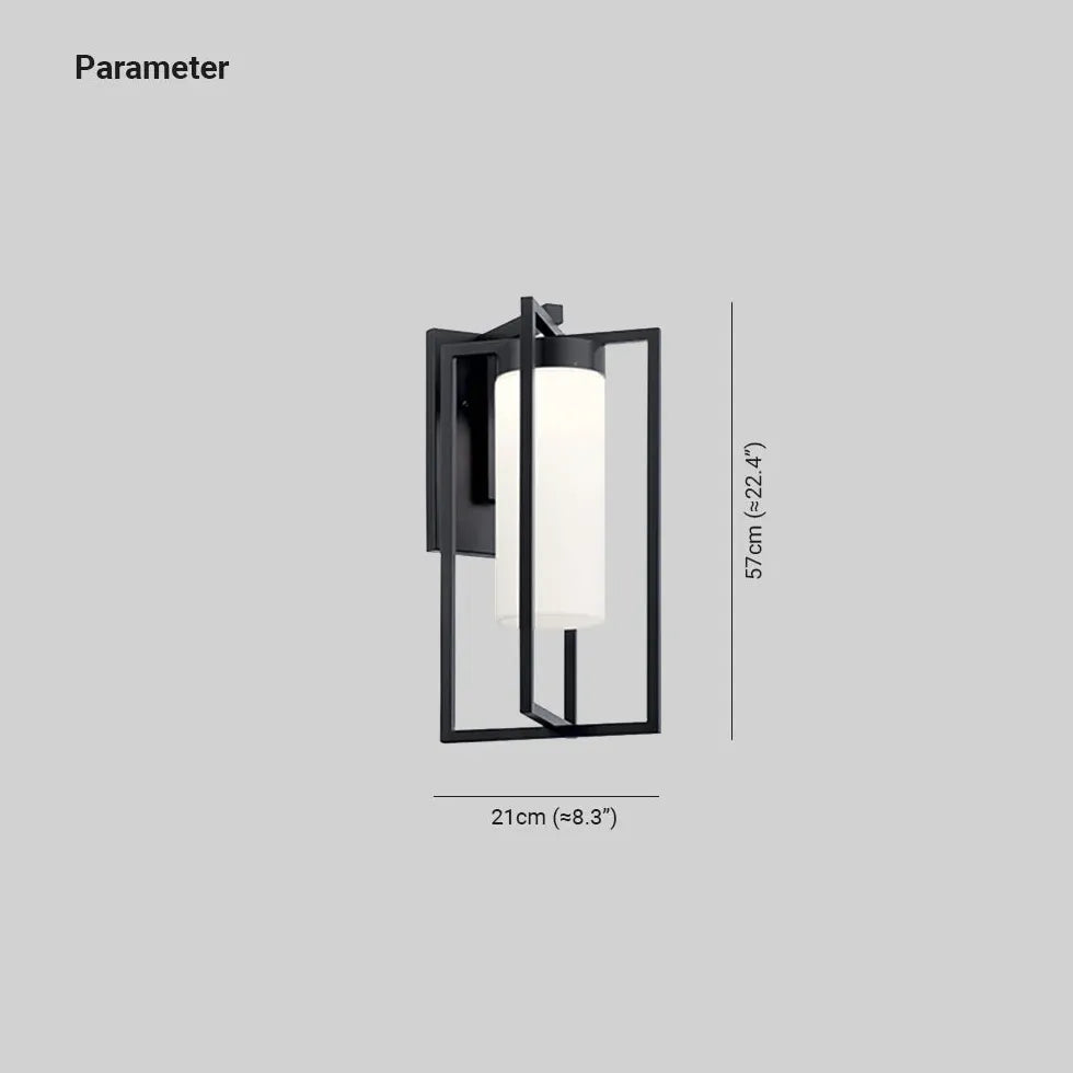 Rectangular Frame Cylindrical Outdoor Wall Lights