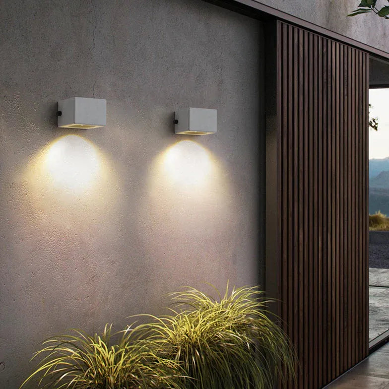 White Square Outdoor Up and Down Lights