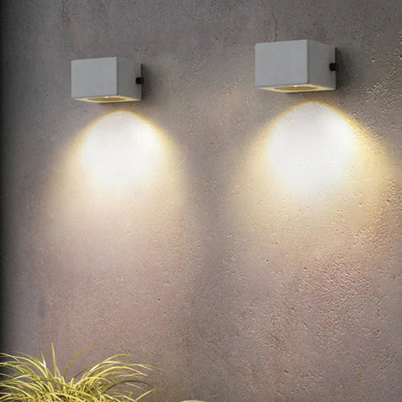 White Square Outdoor Up and Down Lights