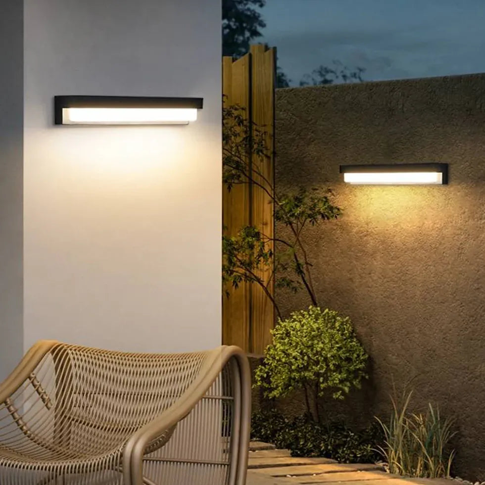 Rectangle Led Solar Outdoor Wall Lights