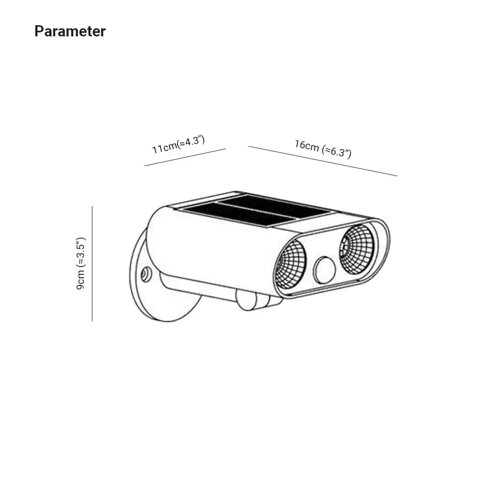 Dual head Solar Sensor outdoor Wall Lights