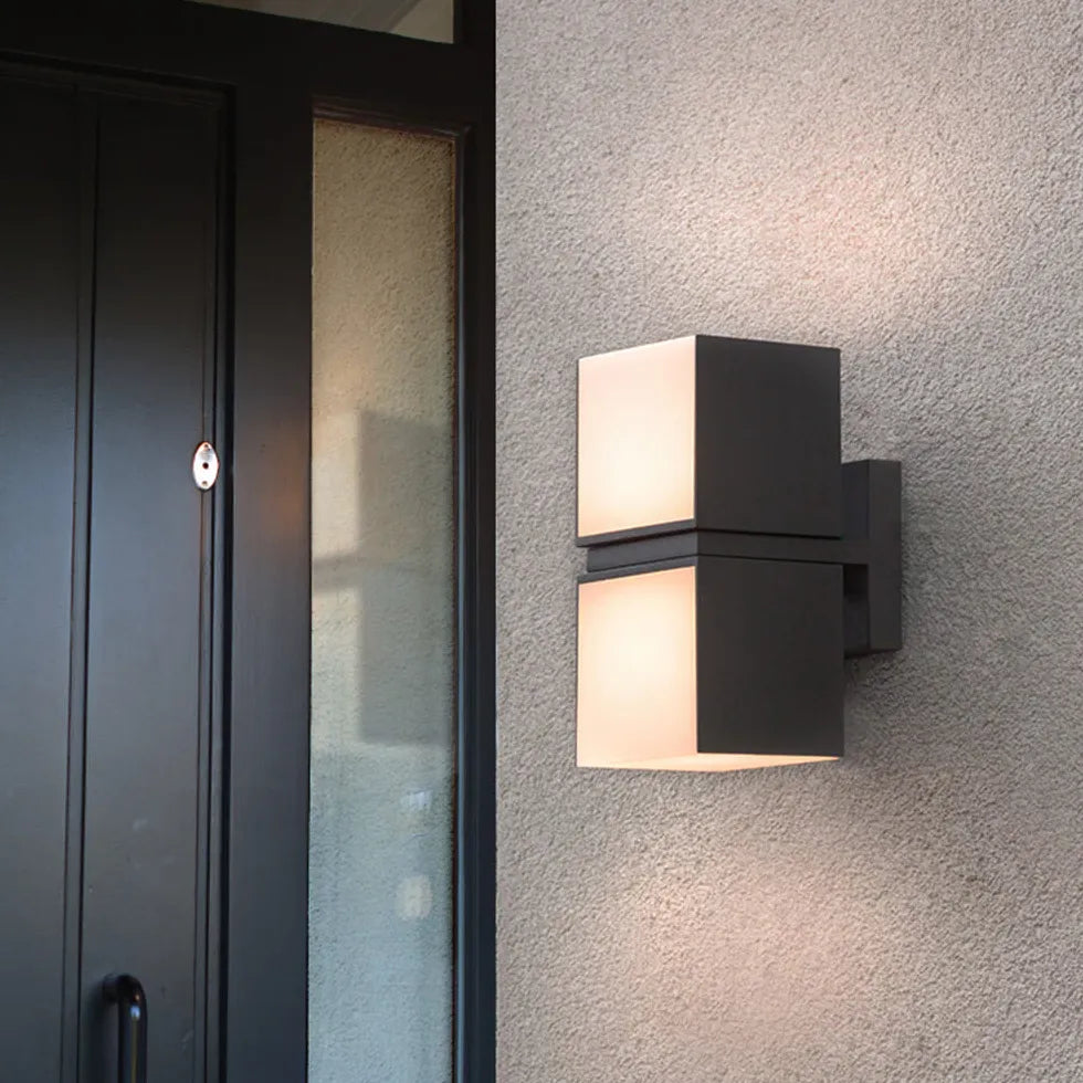 Geometry Rotatable Black Led Outdoor Wall Lights