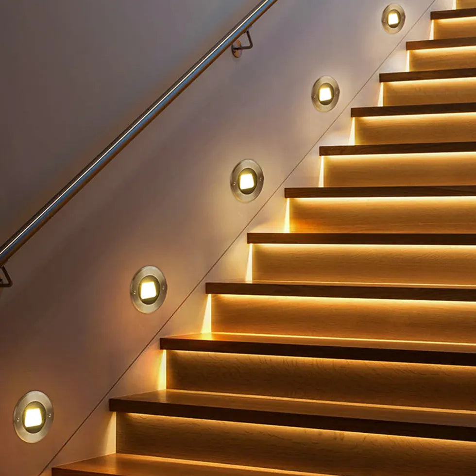 Round Rasssod Step Lights Outdoor