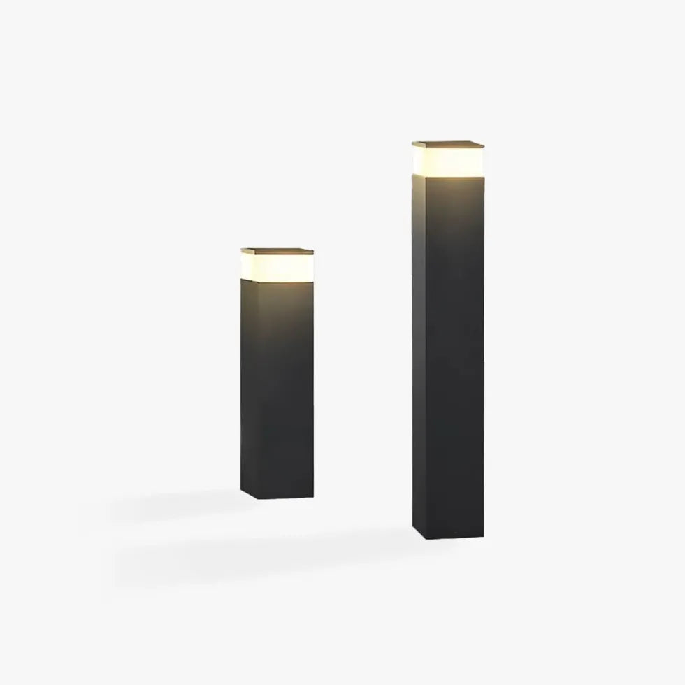 Rectangular Black Modern Bollard Lights