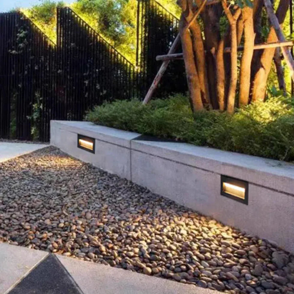 Geometric Recessed LED Step Outdoor Lights