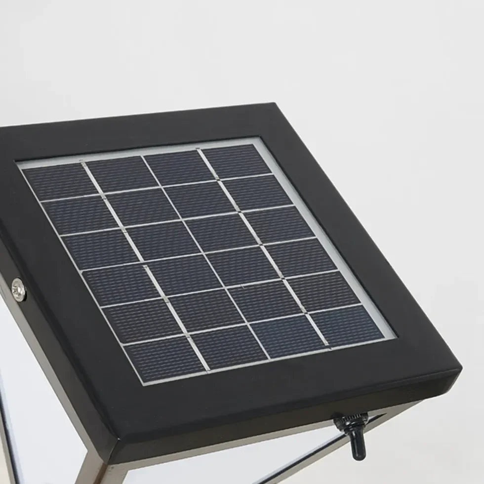 Lampione Giardino Solare Design Moderno in Metallo per Esterno Nero