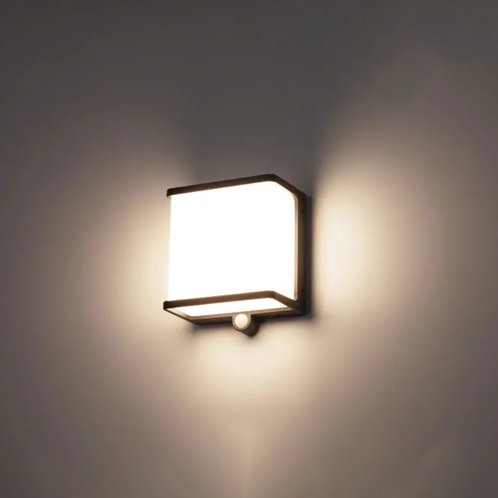 Square Motion Sensor Outdoor Wall Light