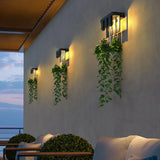 Grid Geometric Led Solar Outdoor Wall Lights