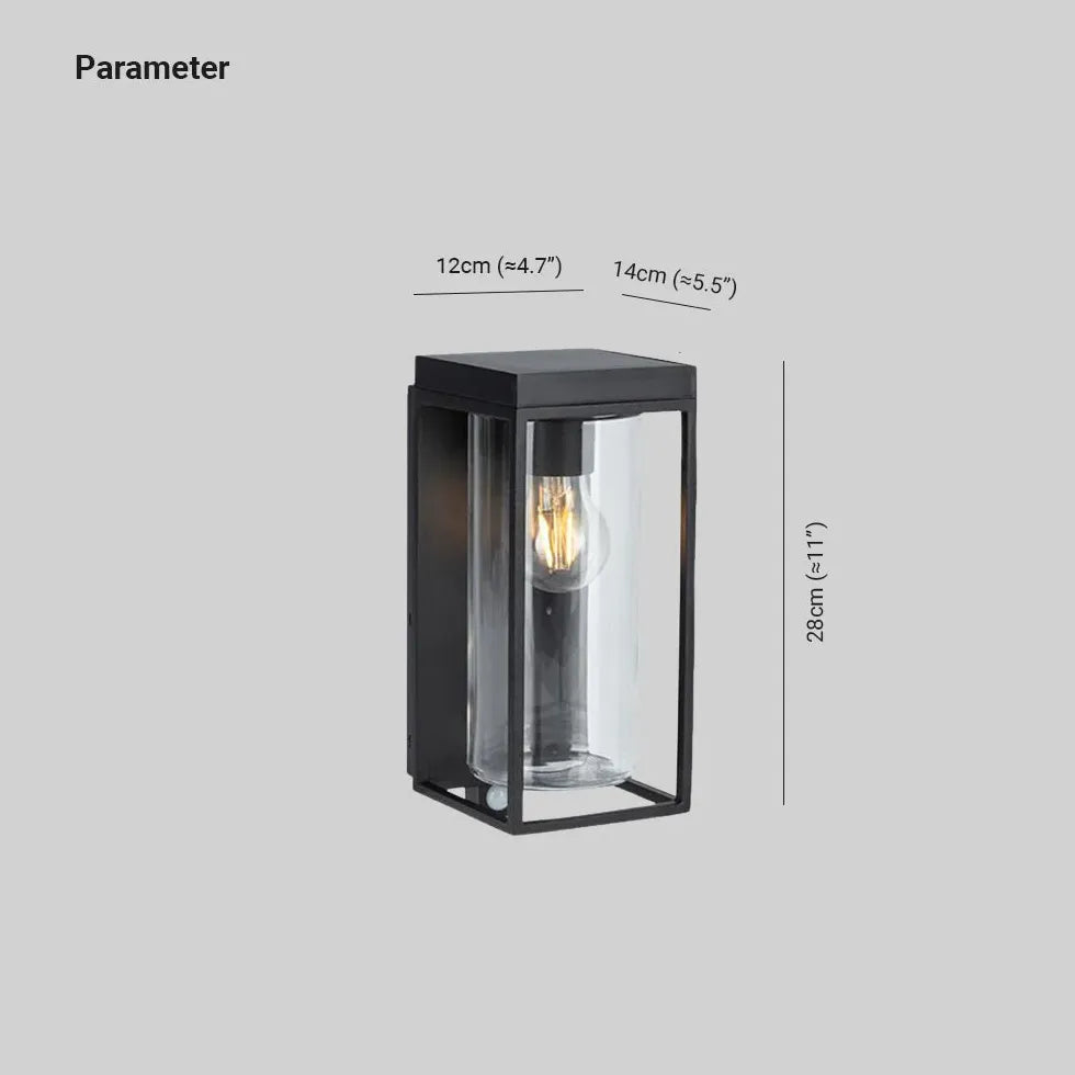 Outdoor Lantern Wall Light Black Solar