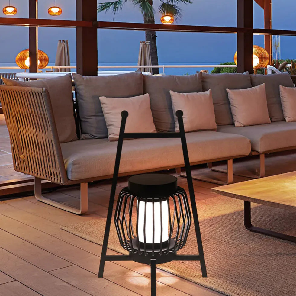 Lantern Black Solar Outdoor Floor lamps