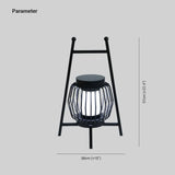 Lampada da Terra Esterno Solare LED Portatile a Lanterna in Metallo Nero