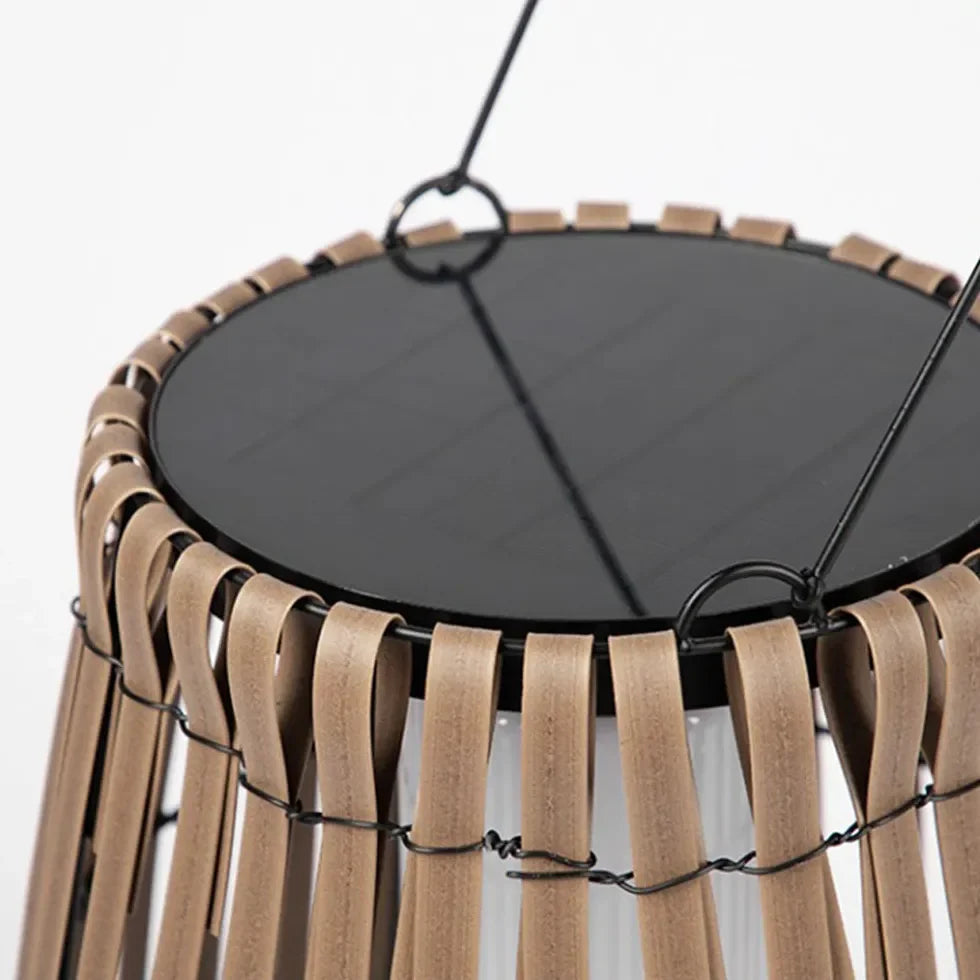 Lanterna Da Esterno Solare In Bambù Naturale Per Terrazzo