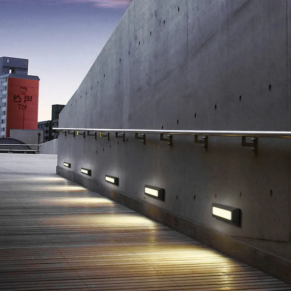 Lampada da Esterni Moderna Nera Rettangolare