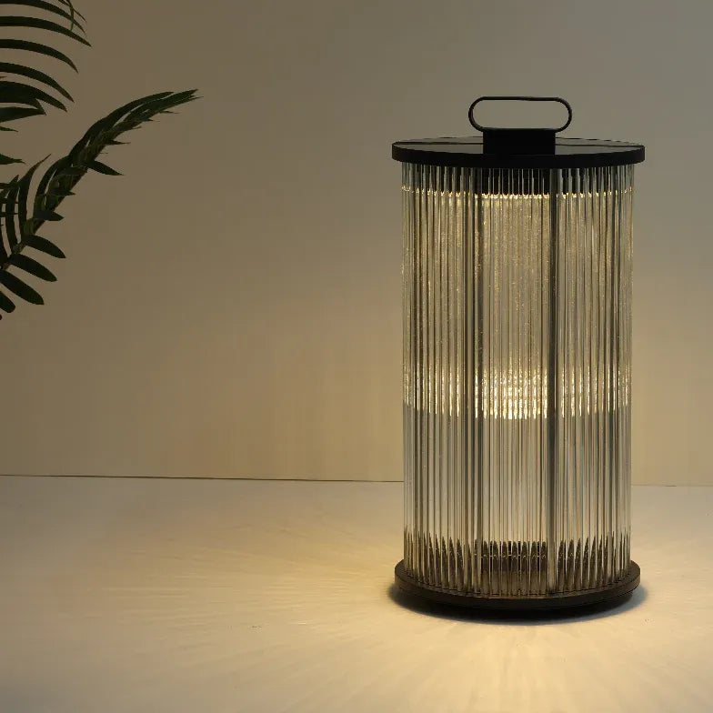 Transparent Vertical Striped Outdoor Floor Lamp