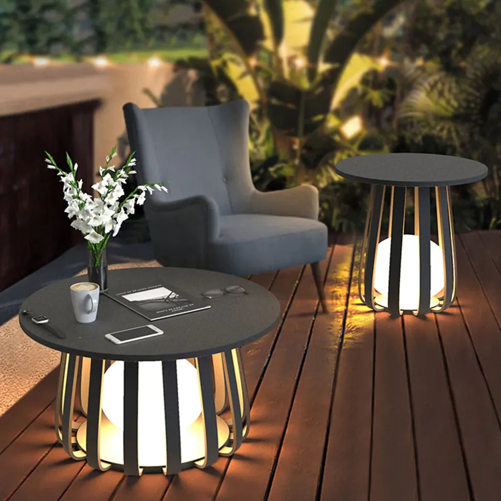 Lampade da Terra per Esterno Solari Design Moderno LED in Metallo Nero