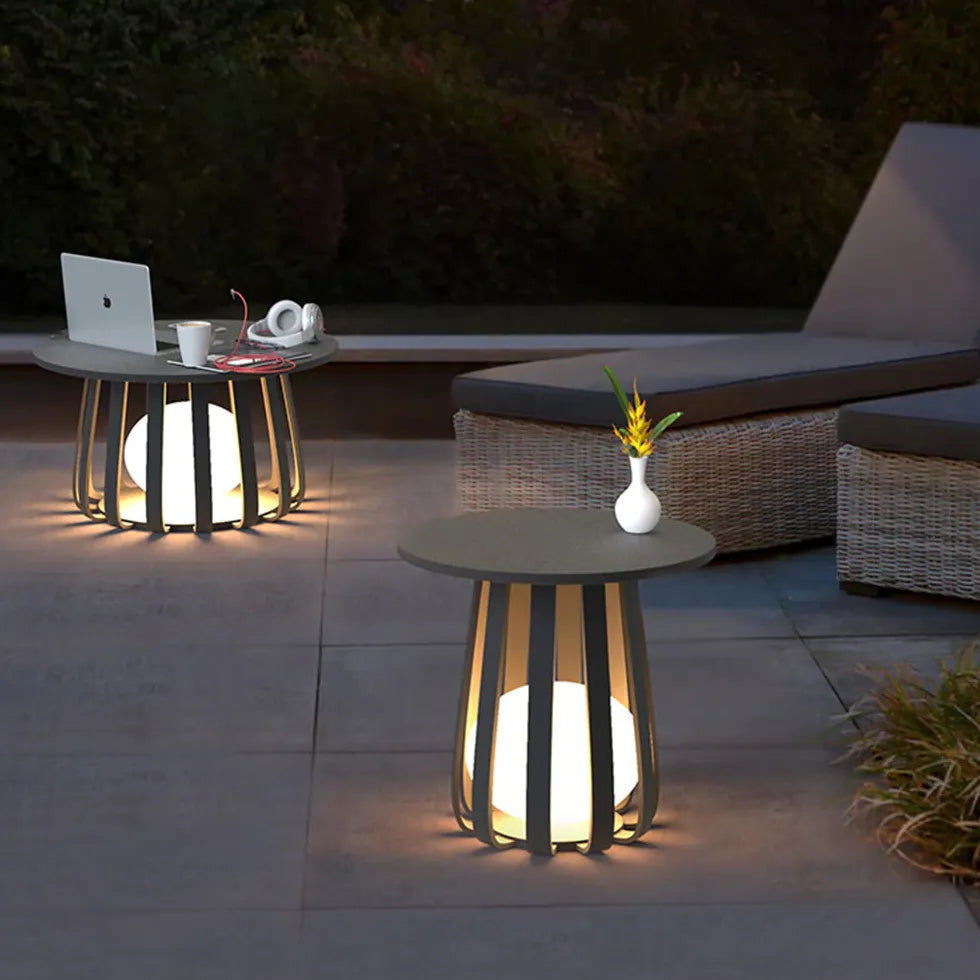 Lampade da Terra per Esterno Solari Design Moderno LED in Metallo Nero