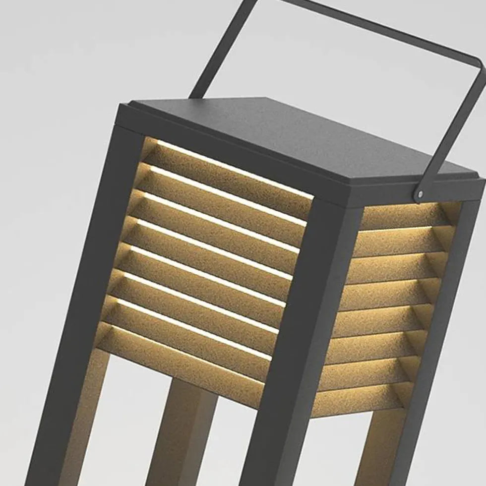 Lampade da Terra Esterno Design Moderno Solare in Metallo Nero