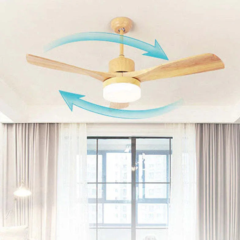 Dark Wooden Ceiling Fan with Light