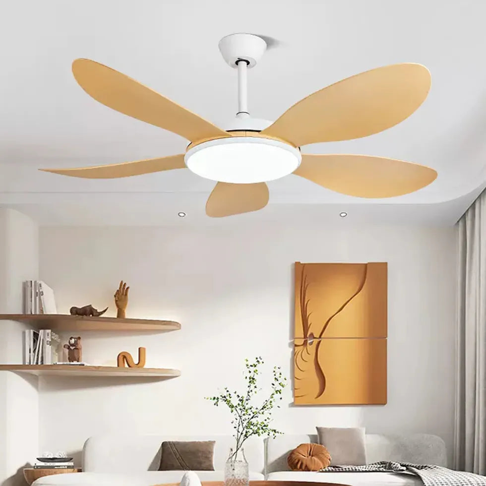 White Wooden Fan with Light