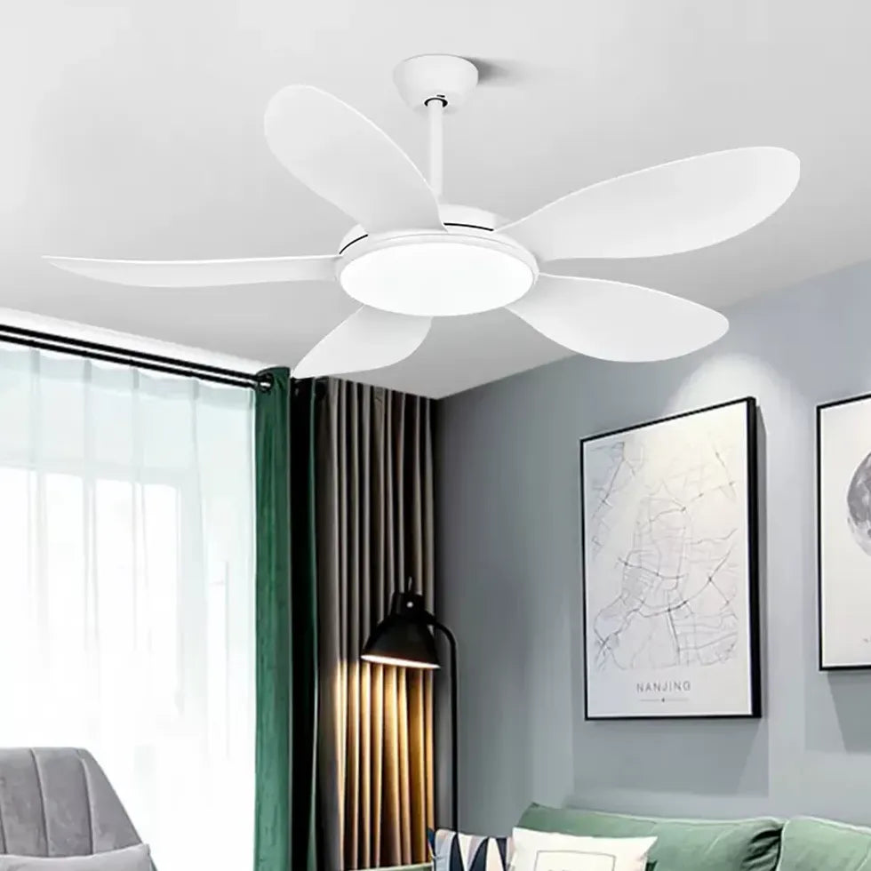 White Wooden Fan with Light