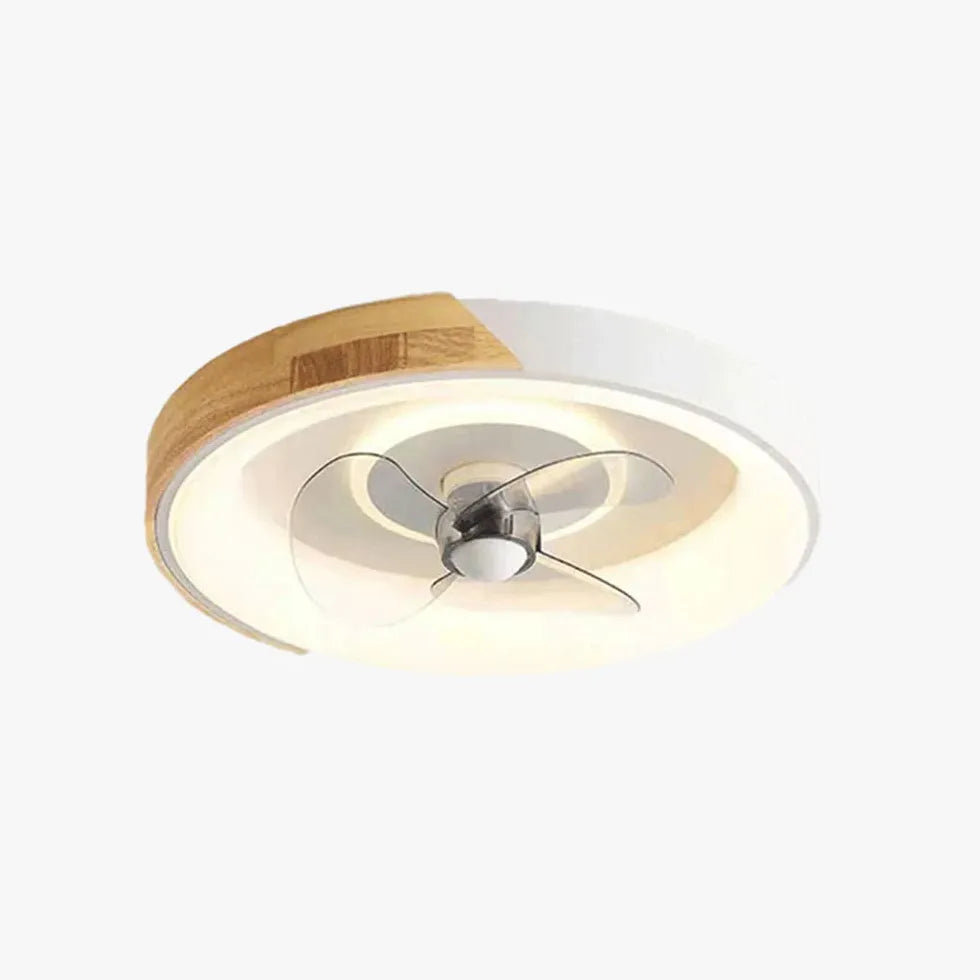 Color-Block Round Ceiling Fan with Light