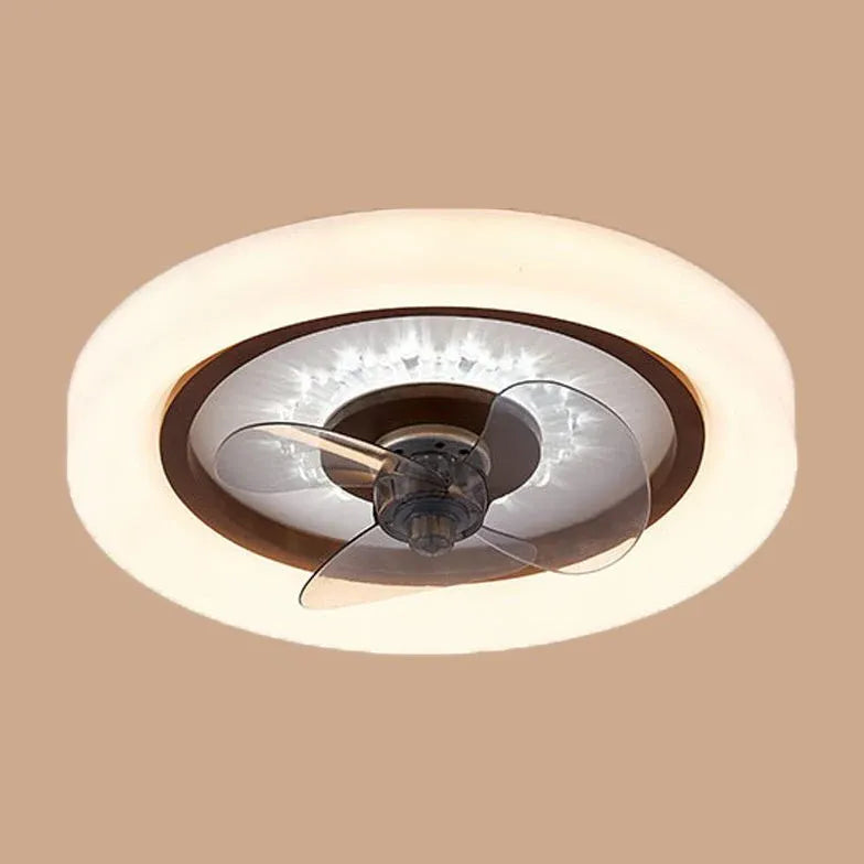 Round Border Wooden Ceiling Fan with Light