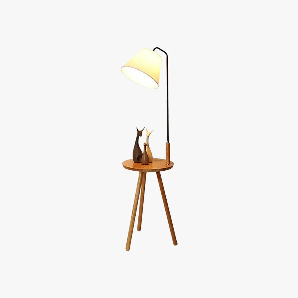 Cone-Shaped Tripod Floor Lamp with Desk Lamp