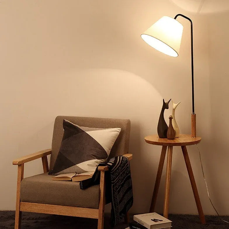 Cone-Shaped Tripod Floor Lamp with Desk Lamp