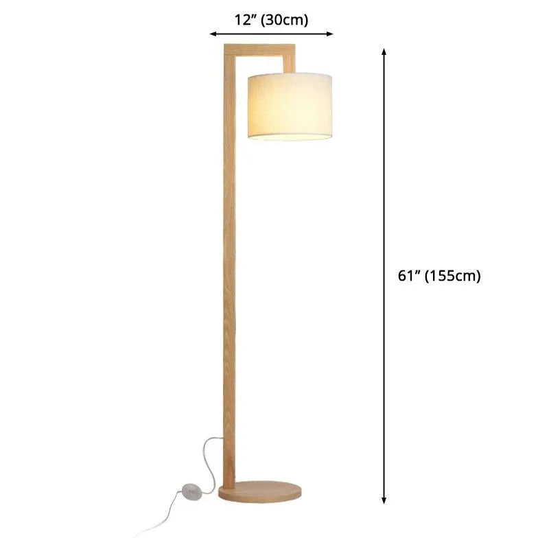 Oval Shaped Soft Light Wooden Floor Lamp