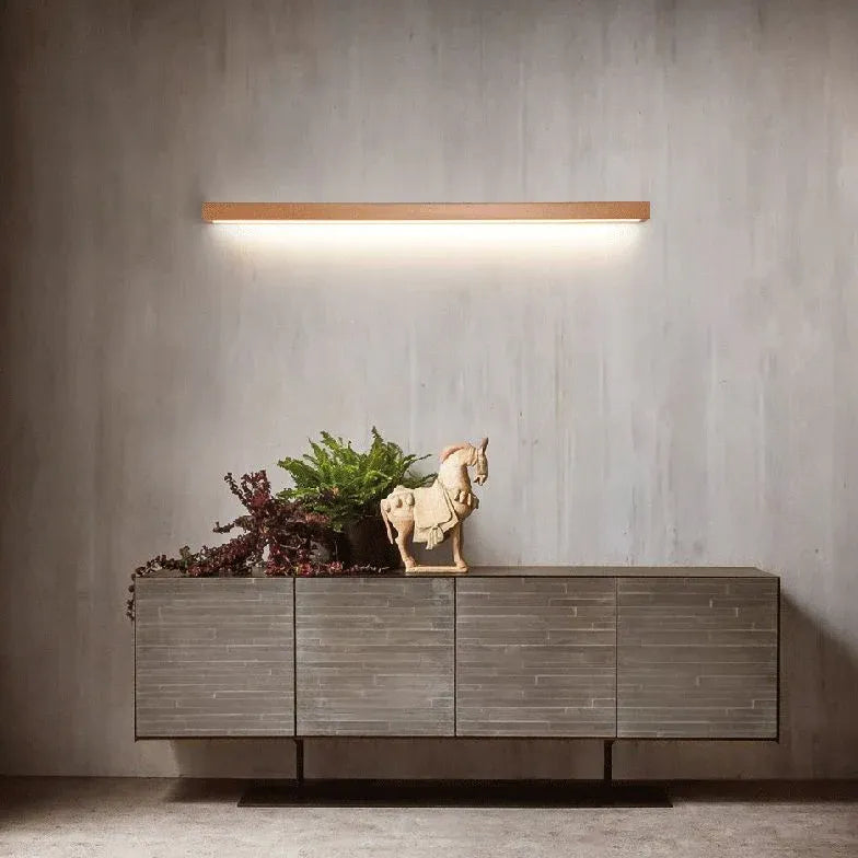 Applique Legno Dorato Design Minimalista LED