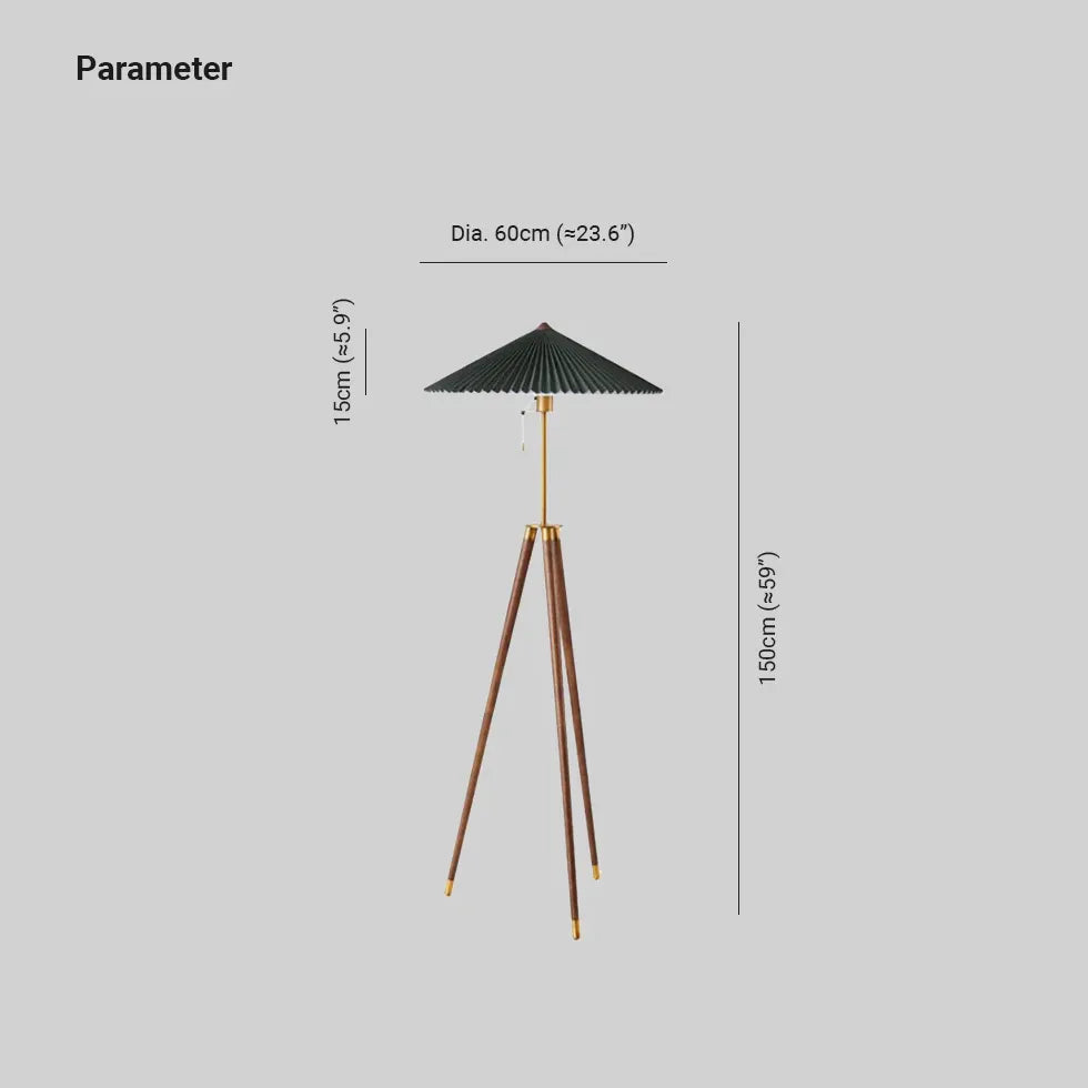 Lampada da pavimento pieghevole a forma di ombrello