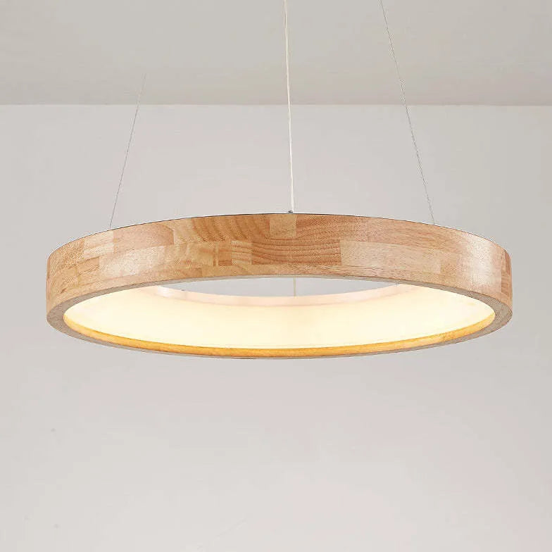 Ozawa Modern Ring Wood Pendant Light