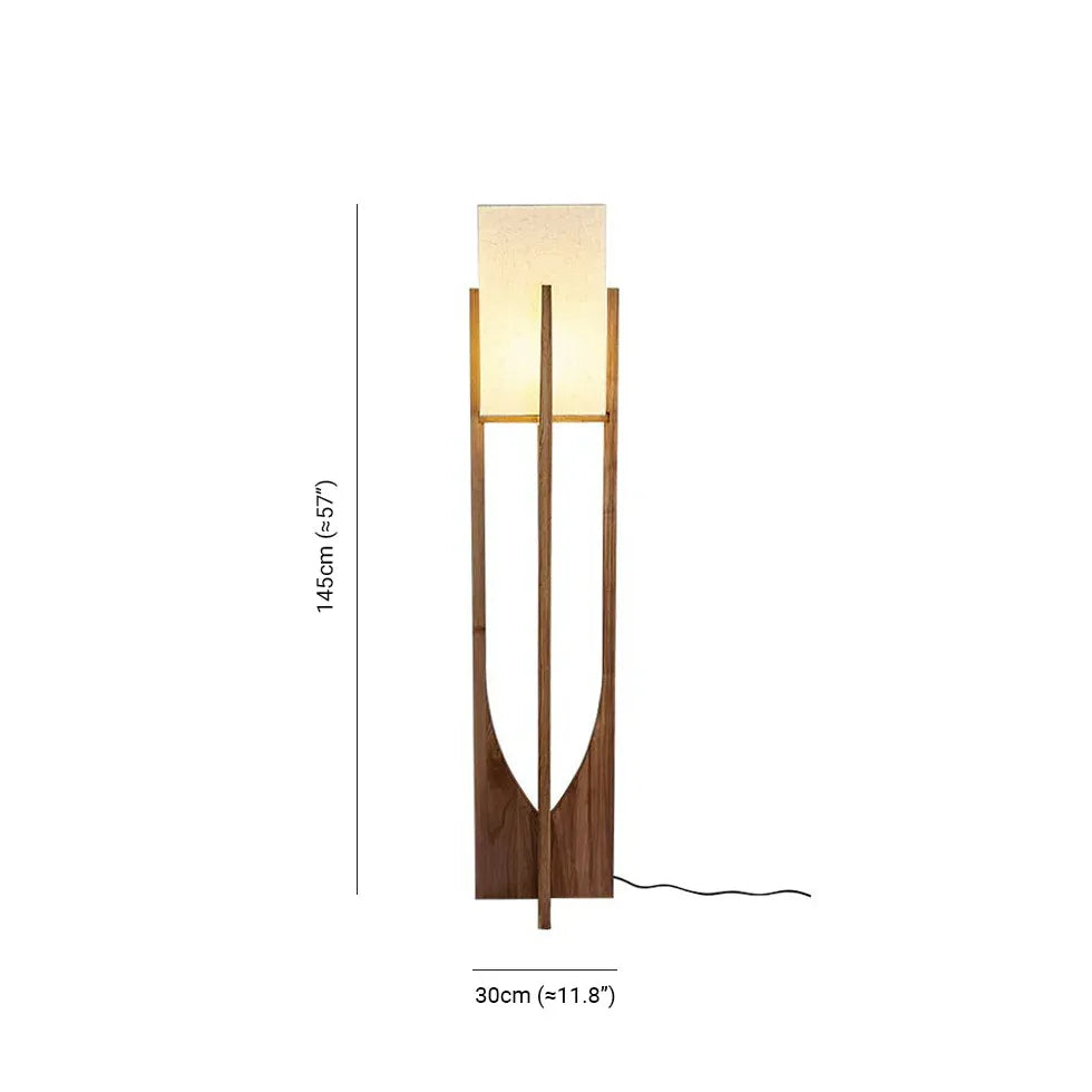 Wooden Frame Square Modern Floor Lamp