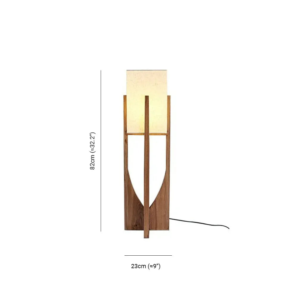 Wooden Frame Square Modern Floor Lamp