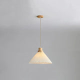 Lampada a Sospensione a Cono in Legno Artistico