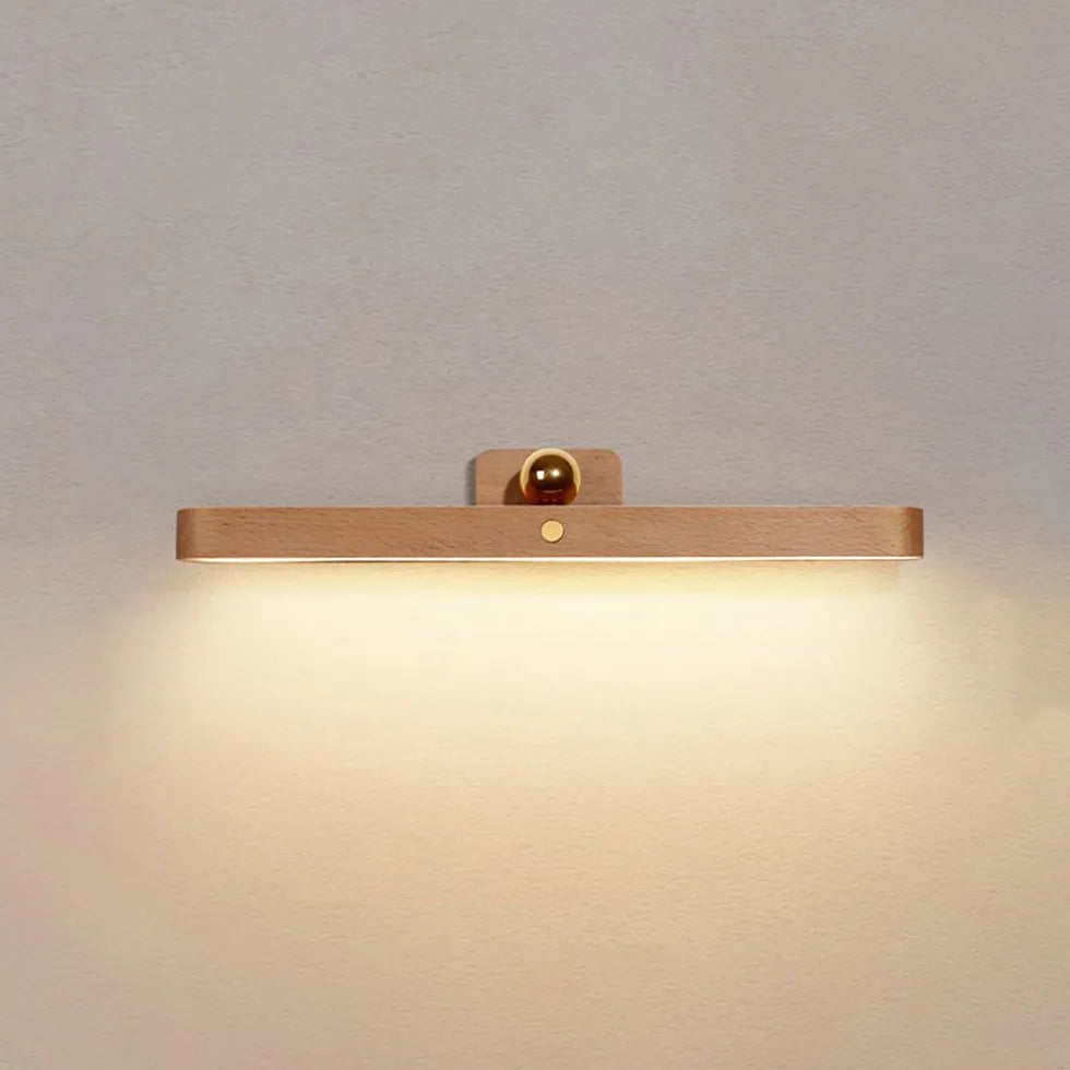 Moderne luci a specchio a led in legno