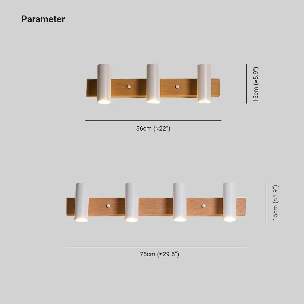 Multi Arm Wooden Bathroom Spotlights