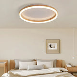 Hollow Ring Bedroom Wooden Flush Ceiling Lights