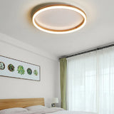 Hollow Ring Bedroom Wooden Flush Ceiling Lights