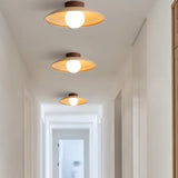 Spherical Warm-Toned Ceiling Light for Corridor