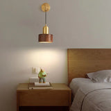 Gold Wooden Hanging Modern Wall Lamp