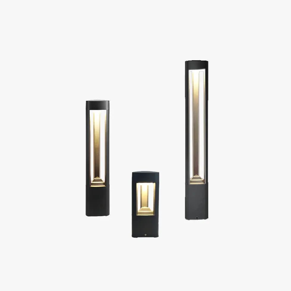 Triangular Black Led Outdoor Bollard Lights