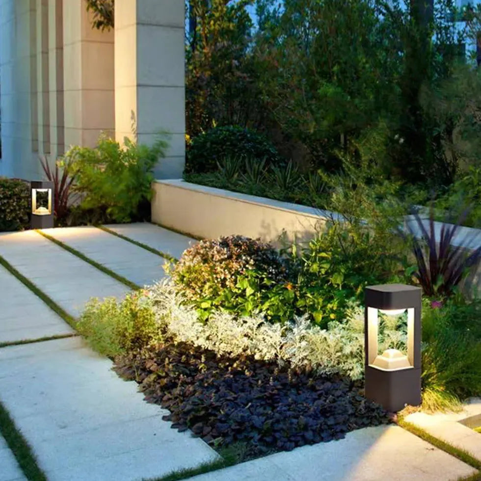 Triangular Black Led Outdoor Bollard Lights