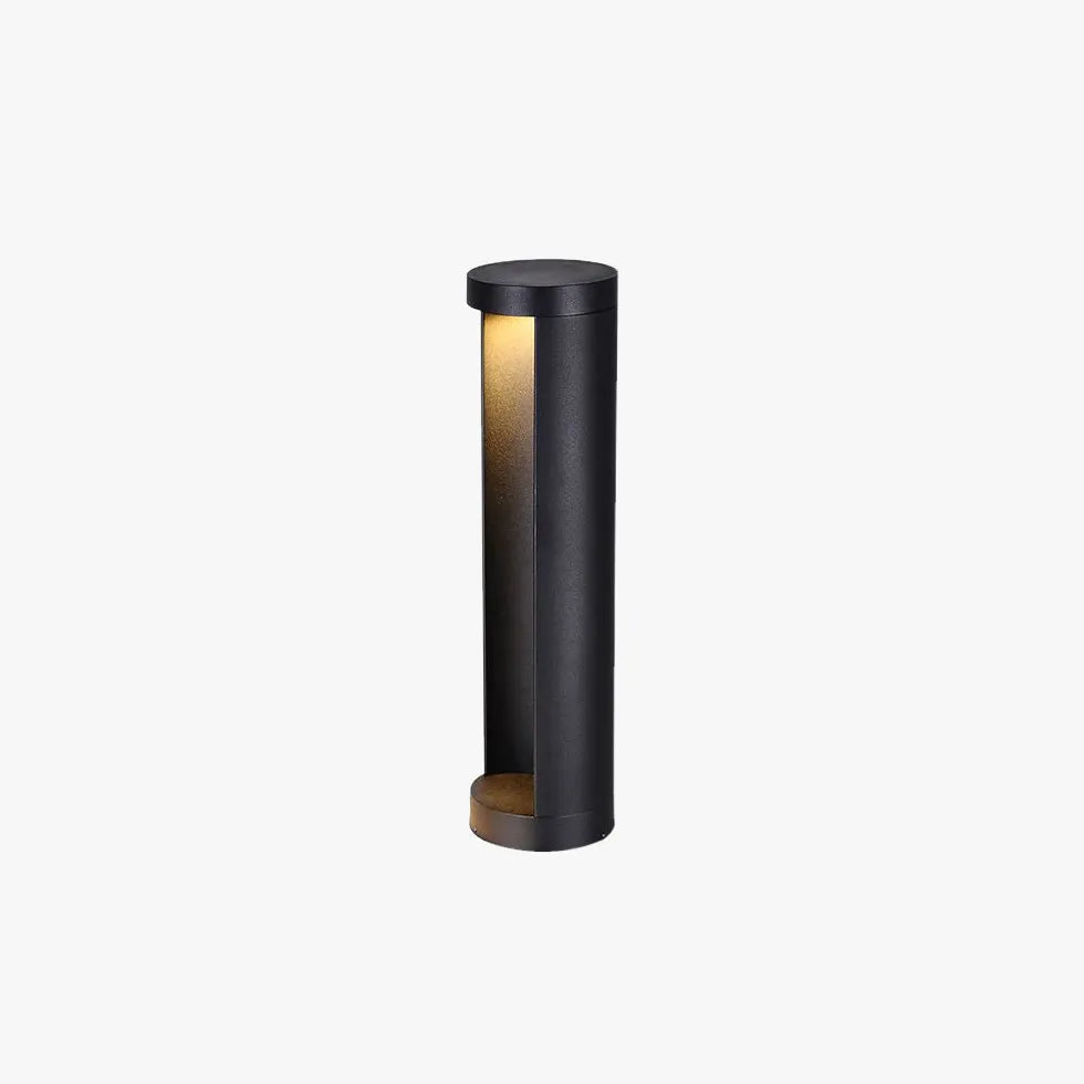 Cylindrical Reflection Black Bollard Lights