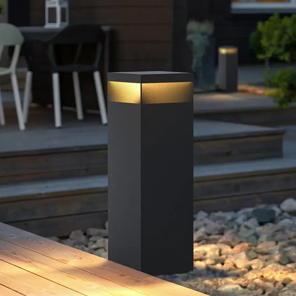 Modern Solar Square Outdoor Bollard Lights