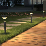 Grey Bowl Shaped Solar Bollard Lights