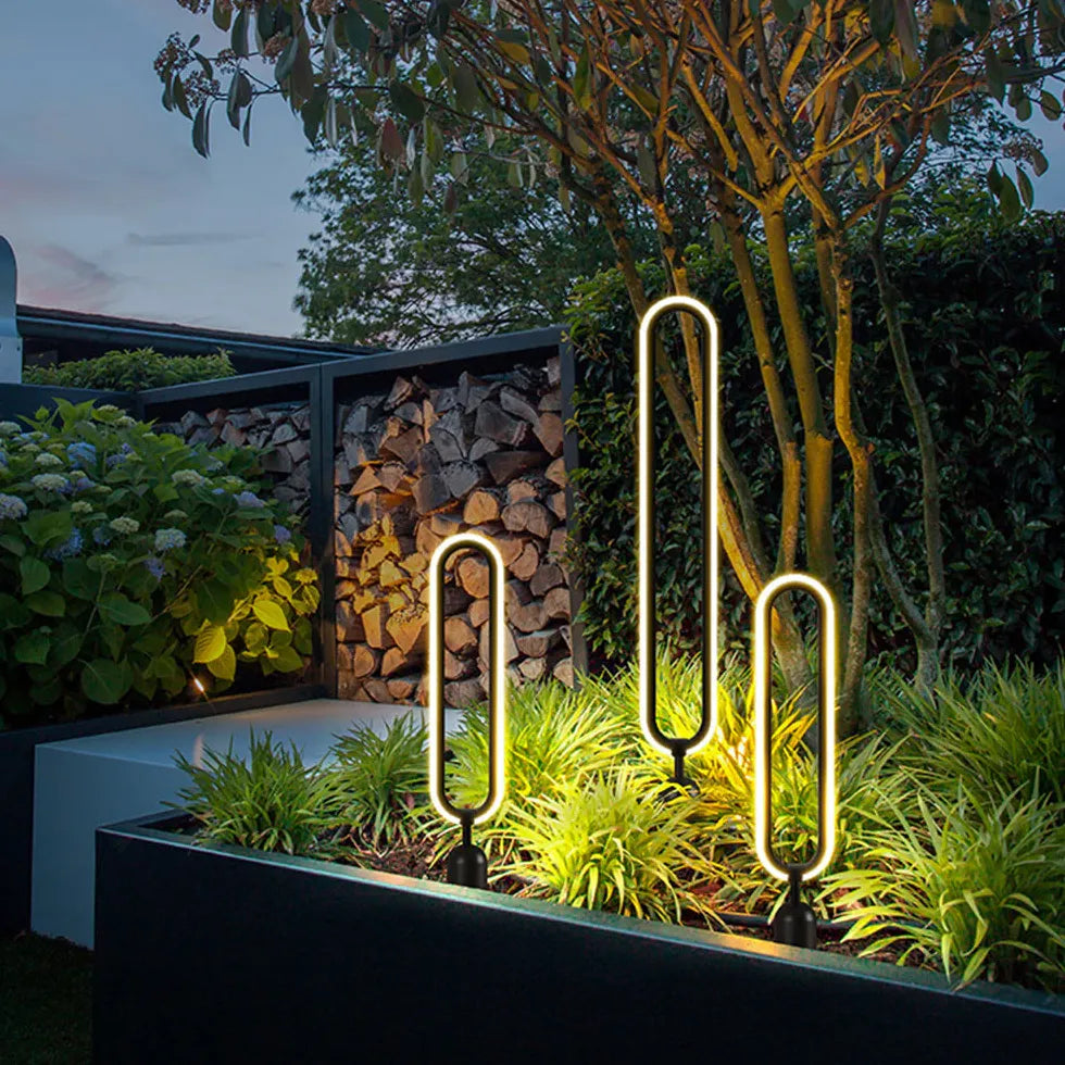 Long Oval Ring Solar Bollard Lights