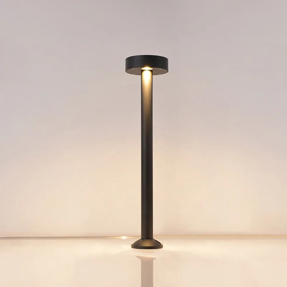 Disc Lampshade Black Bollard Lights