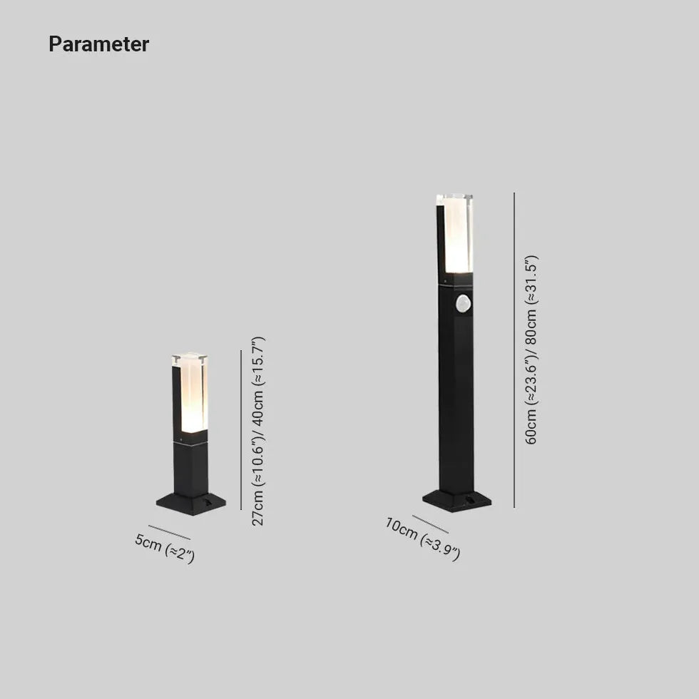 Rectangular with Sensor Led Bollard Lights