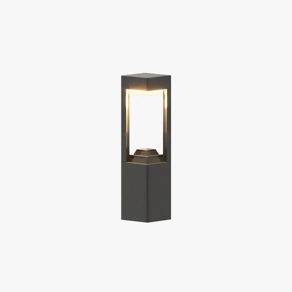 Hexagonal Black Led Outdoor Bollard Lights